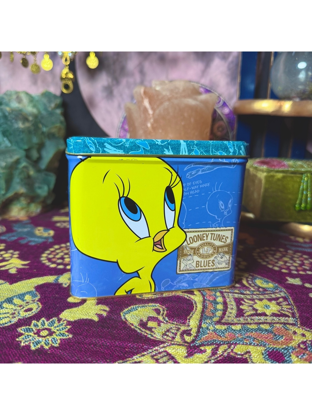 Vintage 1996 90’s Tweety Bird Retro Metal Tin Box Warner Bros